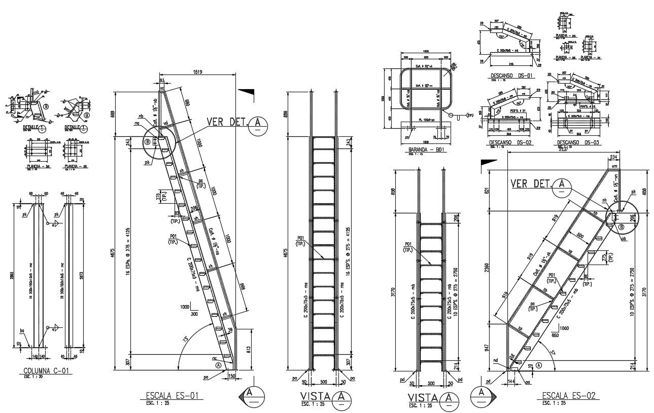 CAD Drawing Of Structure Column Bars With Joints Design AutoCAD File