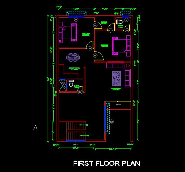 CAD House First Floor plan