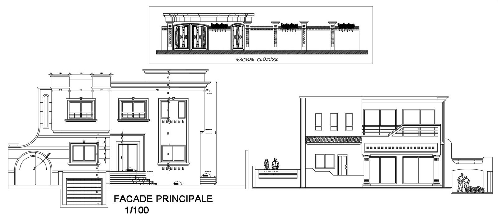 CAD drawing details 2d plan of housing bungalow floor plan dwg file