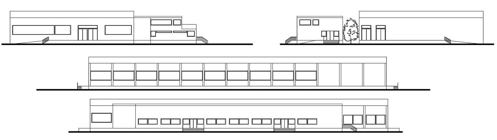 CAD drawings details of milk industry building elevation dwg file