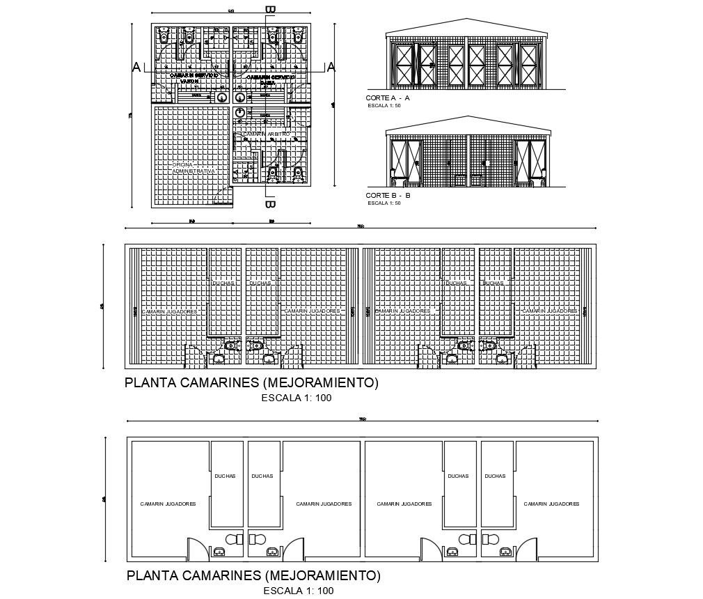 CAD plan and elevation drawings of sanitary public toilet dwg file