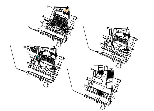 CAD plan drawings details of architectural auditorium building dwg file