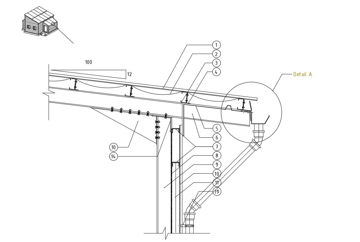 CAD structural drawings details of roofing construction block dwg file