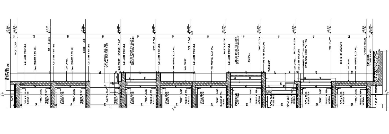 CAD 2D DWG Drawing file of the typical wall section details.Download the AutoCAD DWG file.