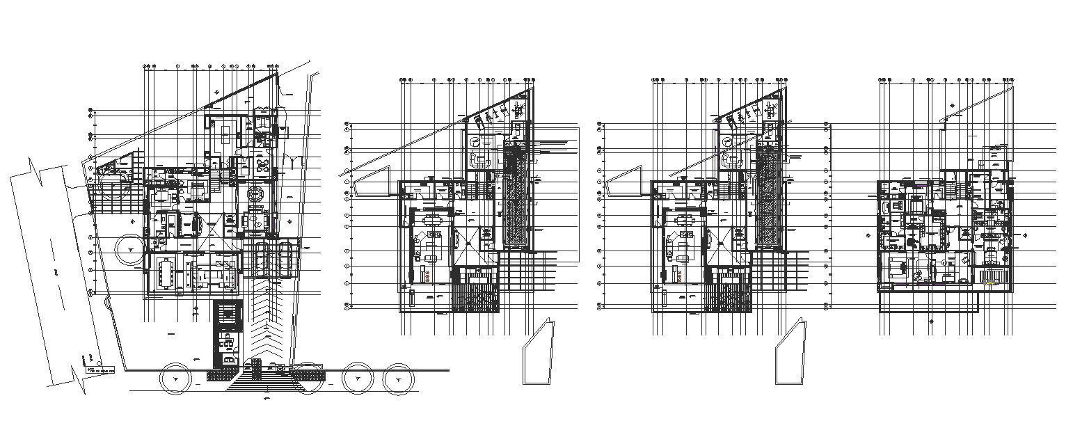 CAD 2D DWG drawing files show the floor plan with furniture details of the residential building,Download the AutoCAD 2D DWG file.