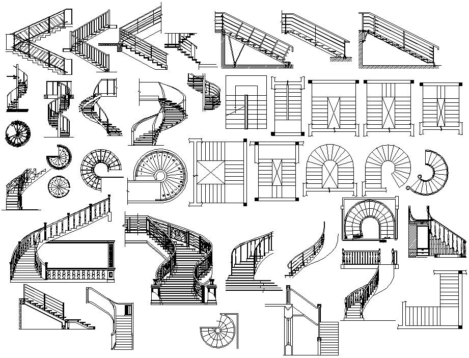 Stairway construction drawing in AutoCAD