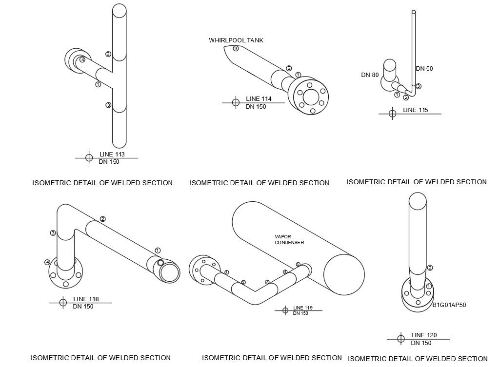 CAD DWG drawing file having the Isometric view of weD DWG file.