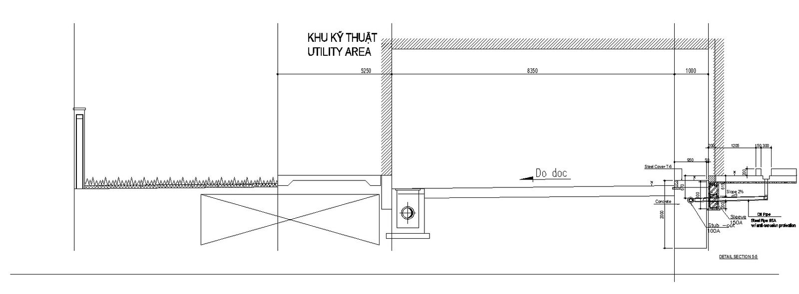 CAD DWG drawing file of the utility area elevation and section details.Download the AutoCAD DWG file.