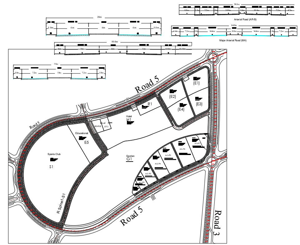 CAD DWG drawing of Site Layout of urban development company.Download the DWG AutoCAD file