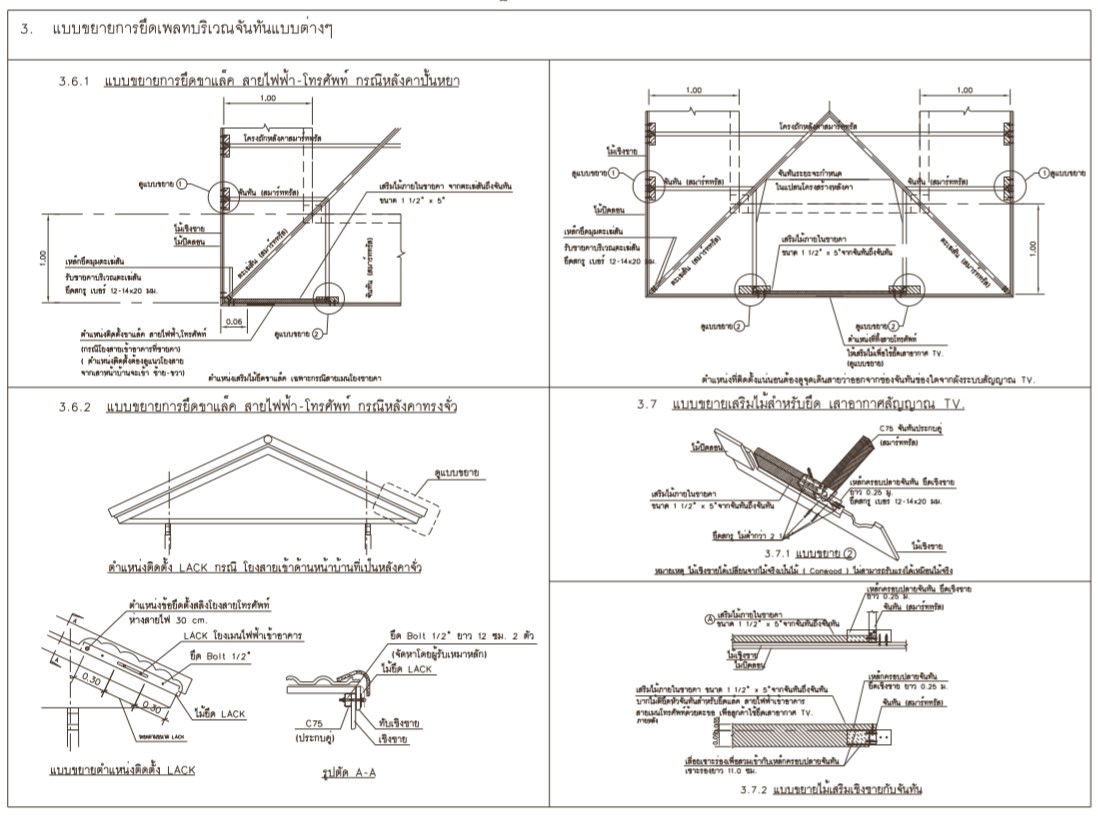 CAD DWG file is given the details of the 5 various types of roof truss chord detailed section plan.