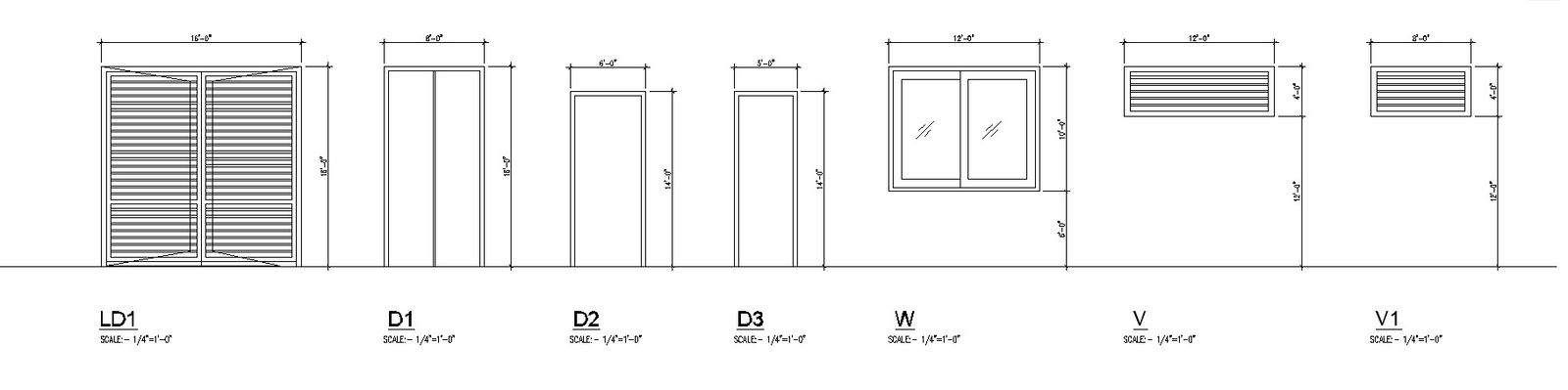 CAD Drawing Detailing Door and Window Schedules In AutoCAD DWG File
