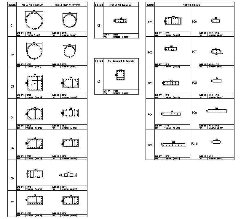 CAD Drawing file of the wall section details of the reinforcement design,Download the AutoCAD DWG file.
