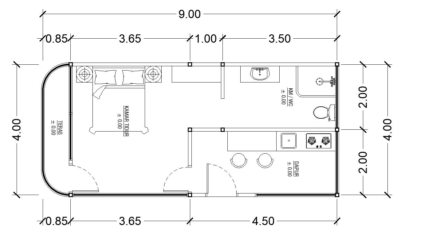AutoCAD DWG File of Small House Plan Layout Design