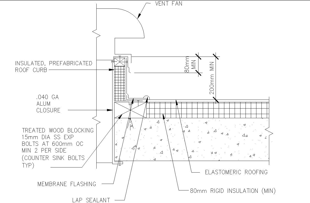 Exhaust Fan Curb CAD DWG Drawing for Roof and Ventilation Design