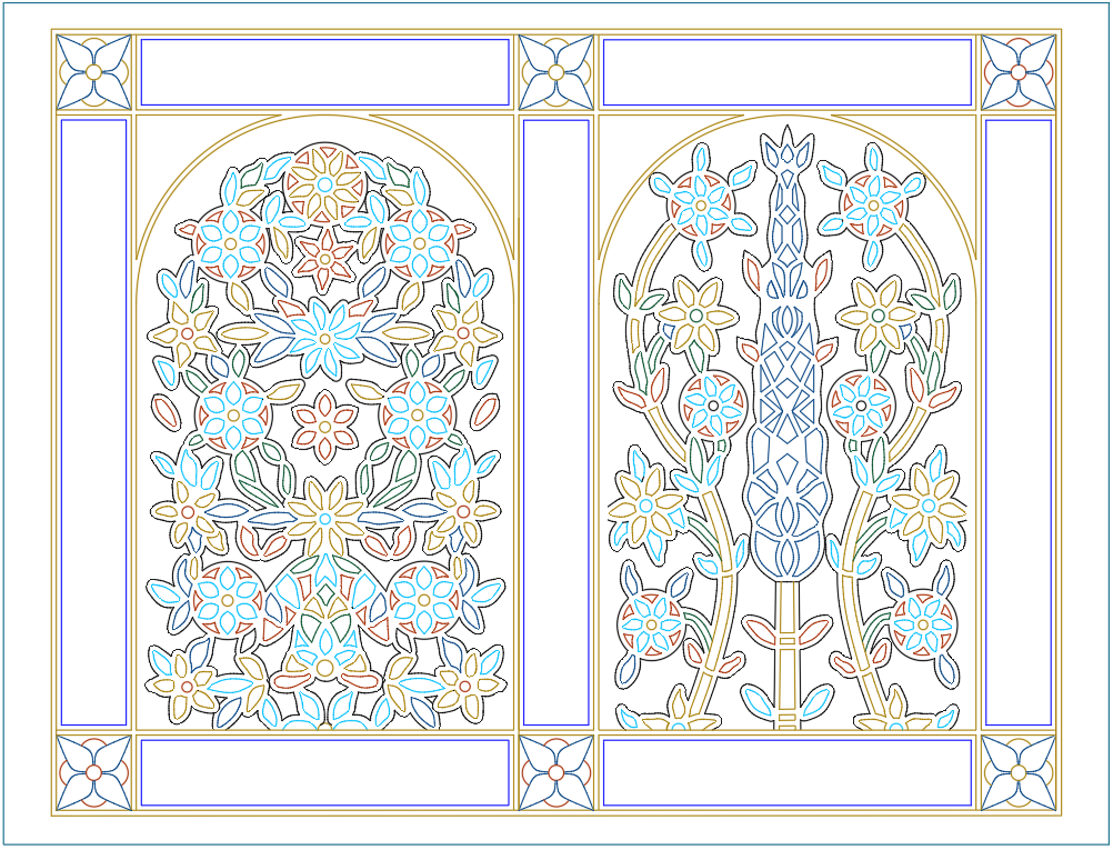 CAD Drawing of a floral classical design in a dwg file
