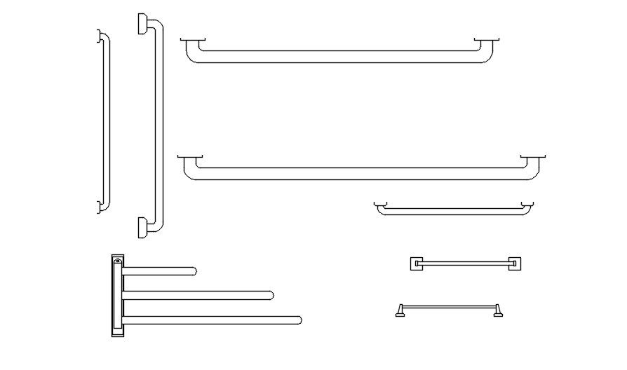 CAD blocks of bathroom hanger design in AutoCAD 2D drawing, CAD file, dwg file
