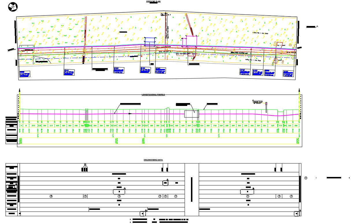 CAD design of pipeline system plan in AutoCAD 2D drawing, CAD file, dwg file
