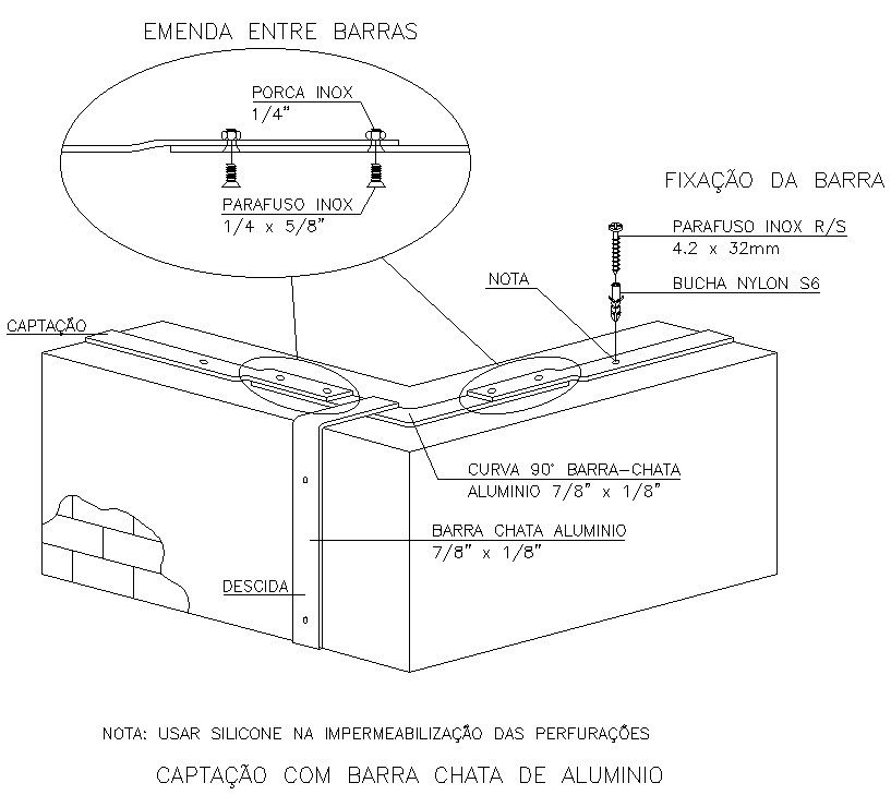 CAPTURE WITH ALUMINUM FLAT BAR details in AutoCAD, Dwg file.