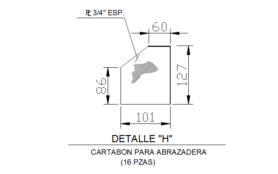 CARTABON FOR CLAMP design in detail AutoCAD drawing, dwg file, CAD file