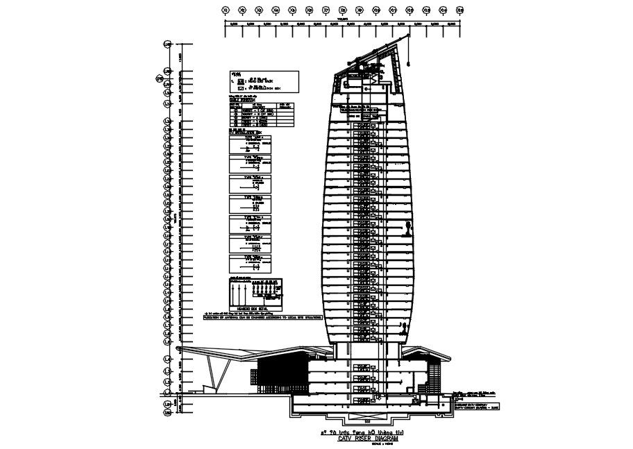 CATV riser diagram design in detail AutoCAD drawing, dwg file, CAD file