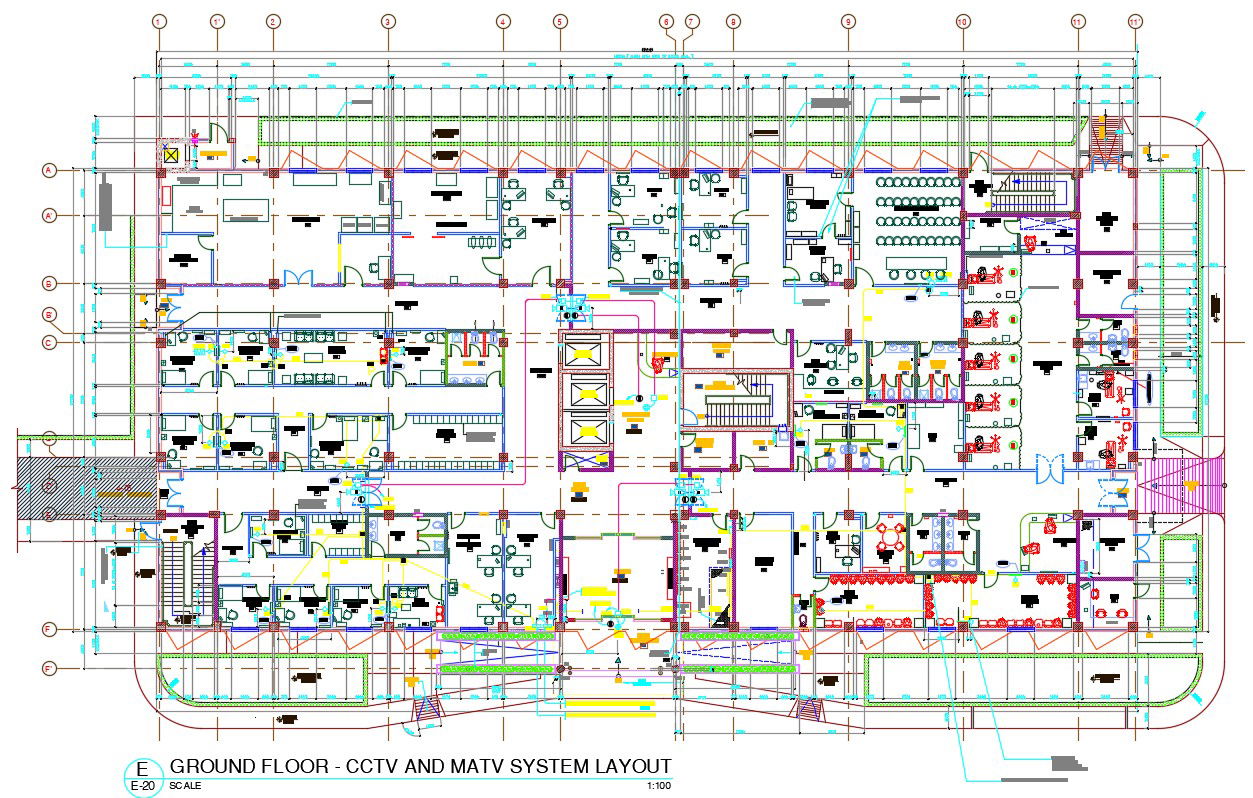 CCTV and MATV System Layout AutoCAD File