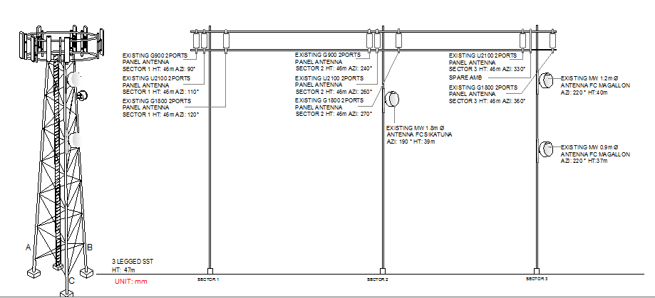Cabacungan city regional electric tower installation details dwg file