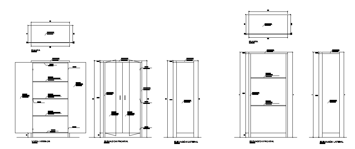 AutoCAD Cab Board Layout and Elevation Drawing DWG File