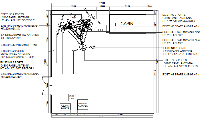 Cabin design of electric town tower dwg file