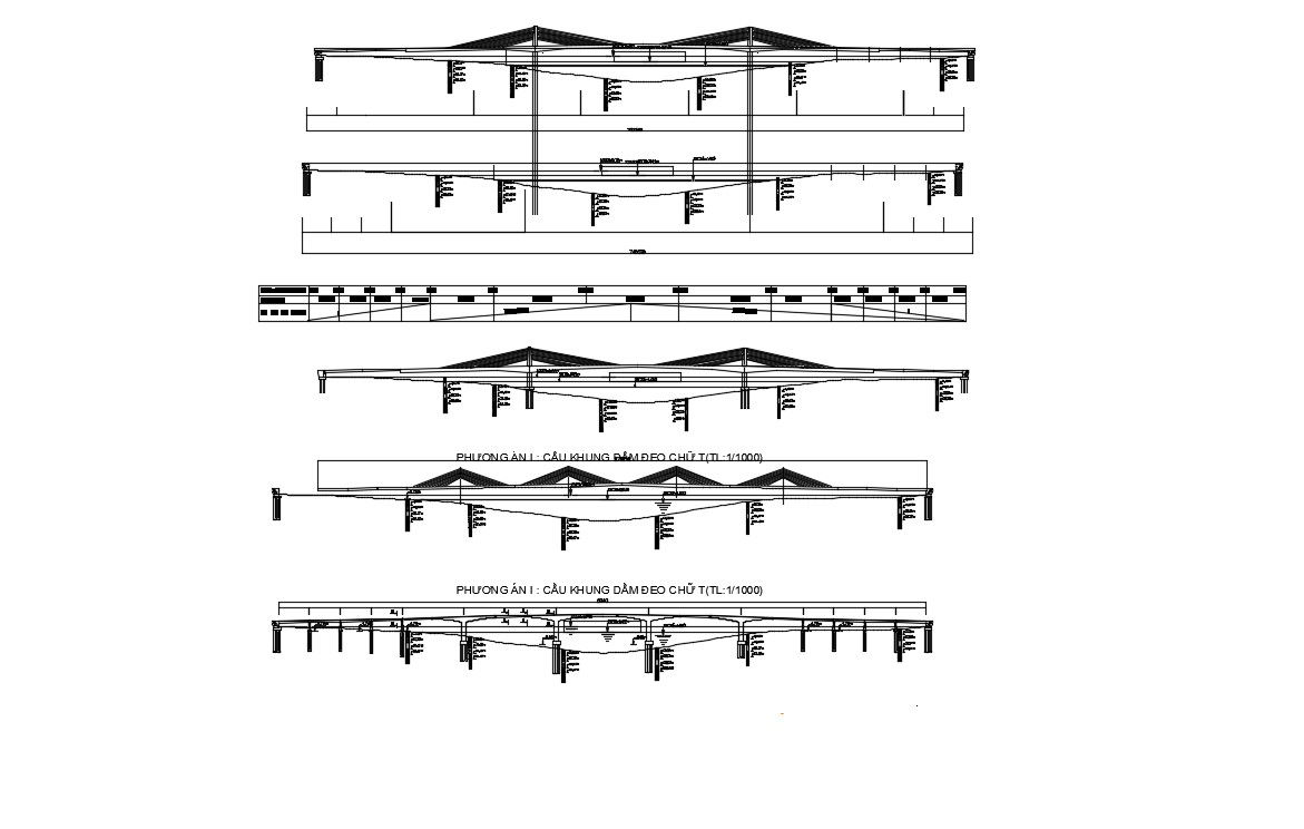 Cable-Stayed Bridge Elevation Drawing