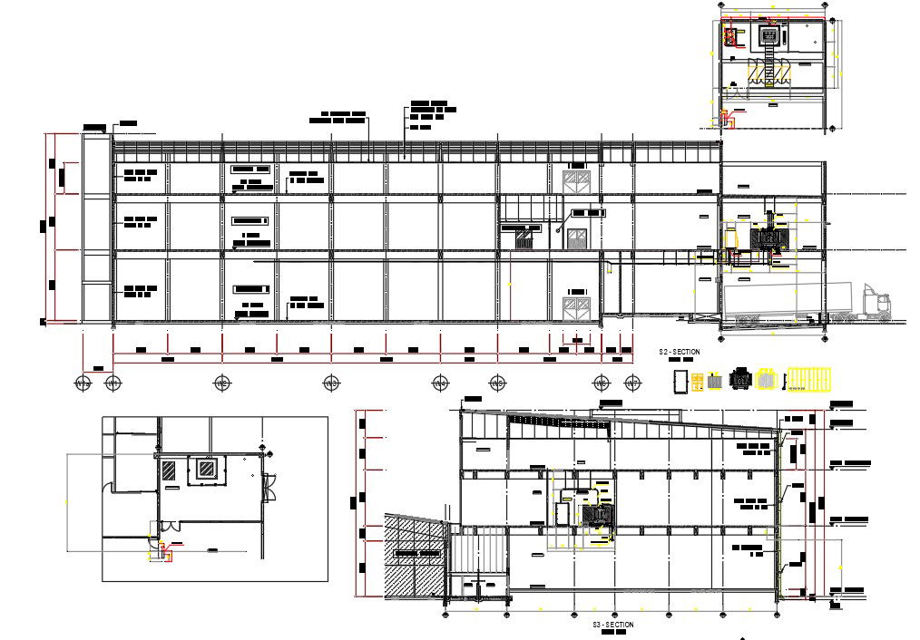 Cable ladder Section ware house for DWG File