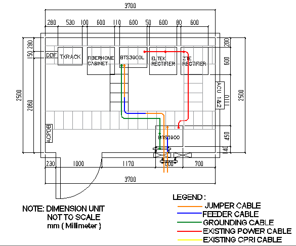 Cable panel details of three legged electric tower dwg file