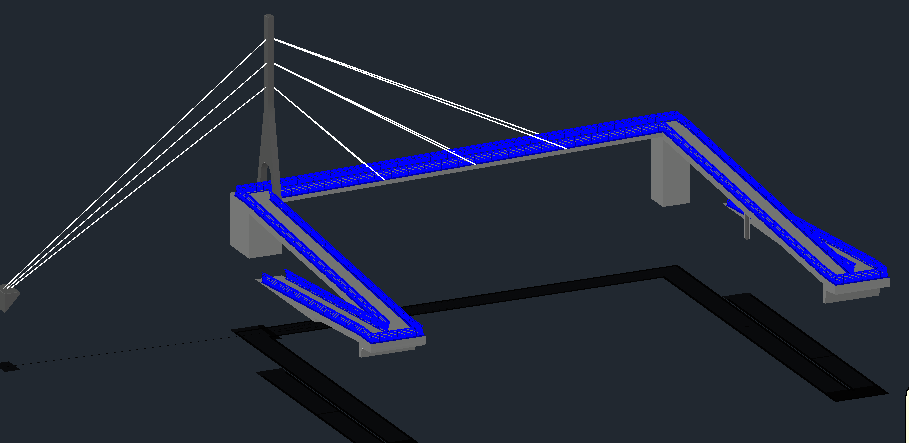 Cable stayed gang plank