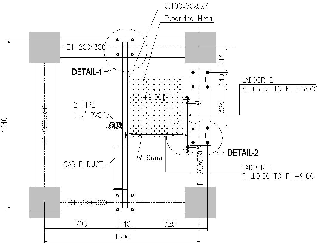 Download Cable Duct and Base Plate Details AutoCAD DWG File Now