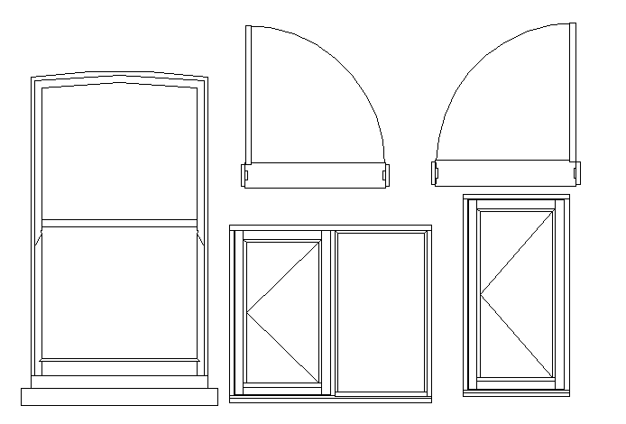 Cad blocks of dynamic windows and doors dwg file