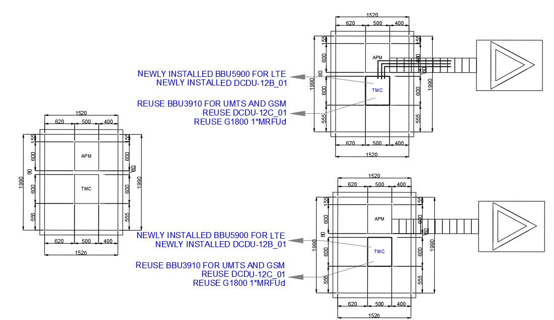 Cad Dwg Drawing file has plan details of the radio tower cabin. Download the AutoCAD Drawing file.