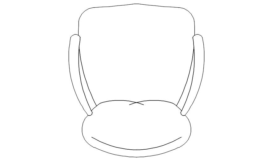2D Chair CAD Block Layout in DWG Format for Designers