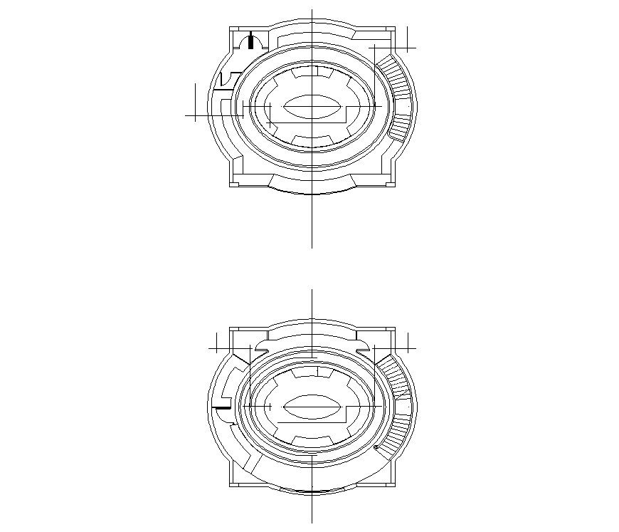 Cafe building structure CAD block layout file in autocad format