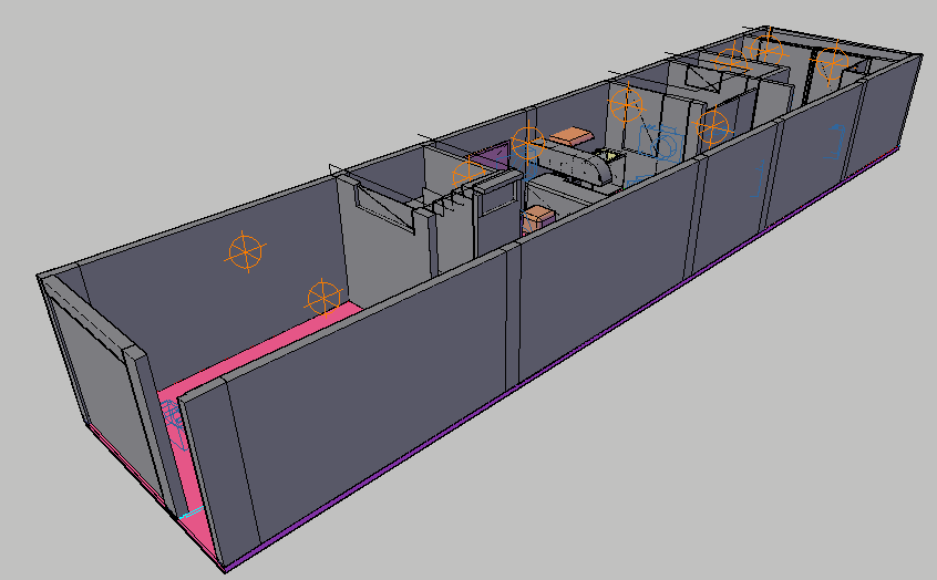 Camera view with view point and view detail in 3d view of single family house dwg file