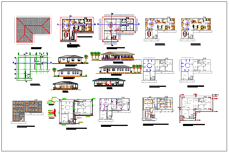 Camp office building detail plan view dwg file