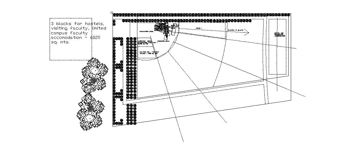 Campus faculty accommodation distribution plan cad drawing details dwg file