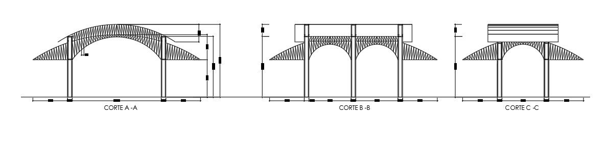 Canopy sectional elevation drawing presented in this AutoCAD file. Download this 2d AutoCAD drawing file.