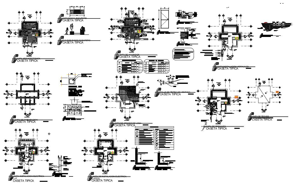 Canteen section, plan, construction and auto-cad details dwg file