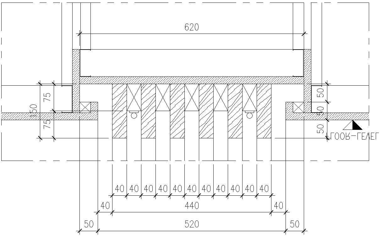 Cantilever beam detail 2D view DWG AutoCAD drawing