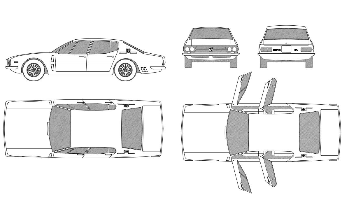 Car CAD Blocks In AutoCAD File 