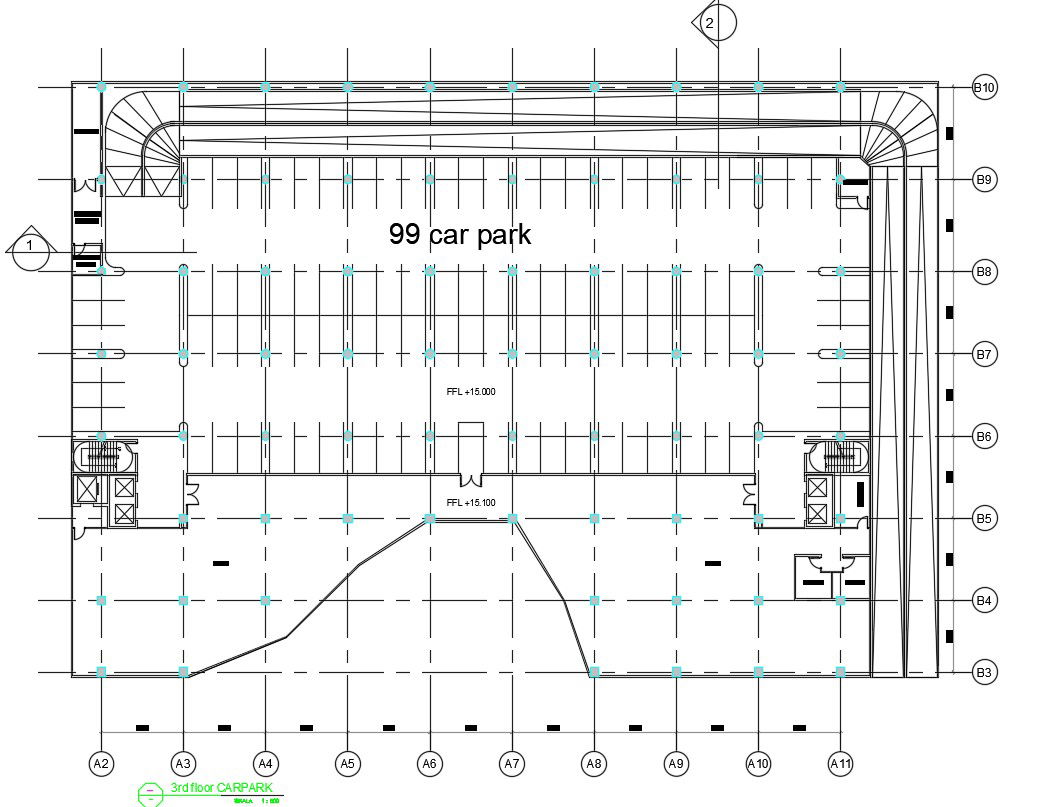 Detailed DWG Car Parking for Planning Layout Design in AutoCAD File