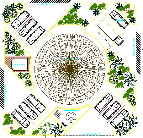 Car Parking Structure of Restaurant Elevation dwg file