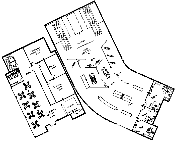 Car Show Room Lay-out Detail