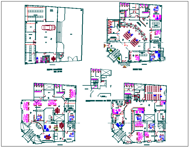 Car parking basement , layout plan of office dwg file