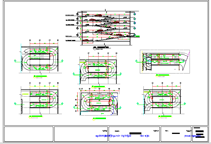 Car parking lot and car ramp details of five star hotel design dwg file