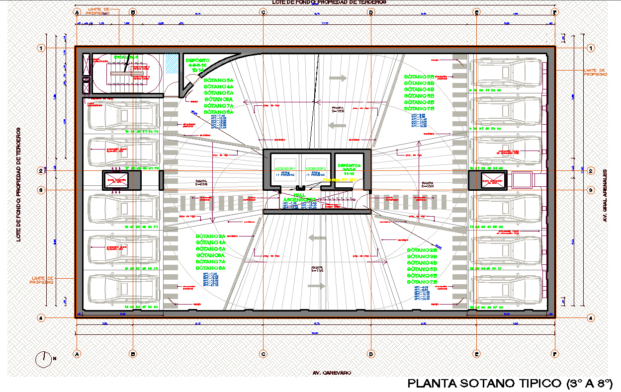 Car parking working plan detail dwg file
